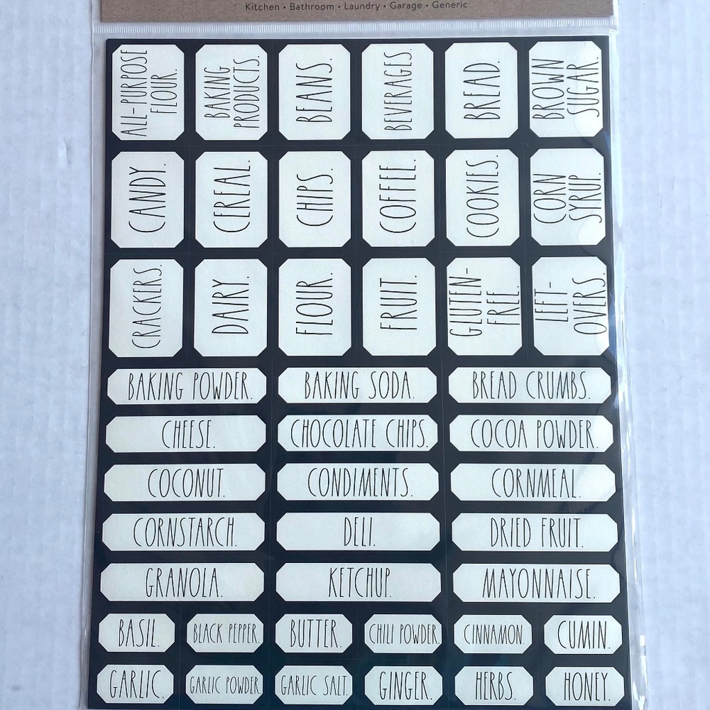 2021 Rae Dunn Signature Collection 180 Organizing Labels Ivory